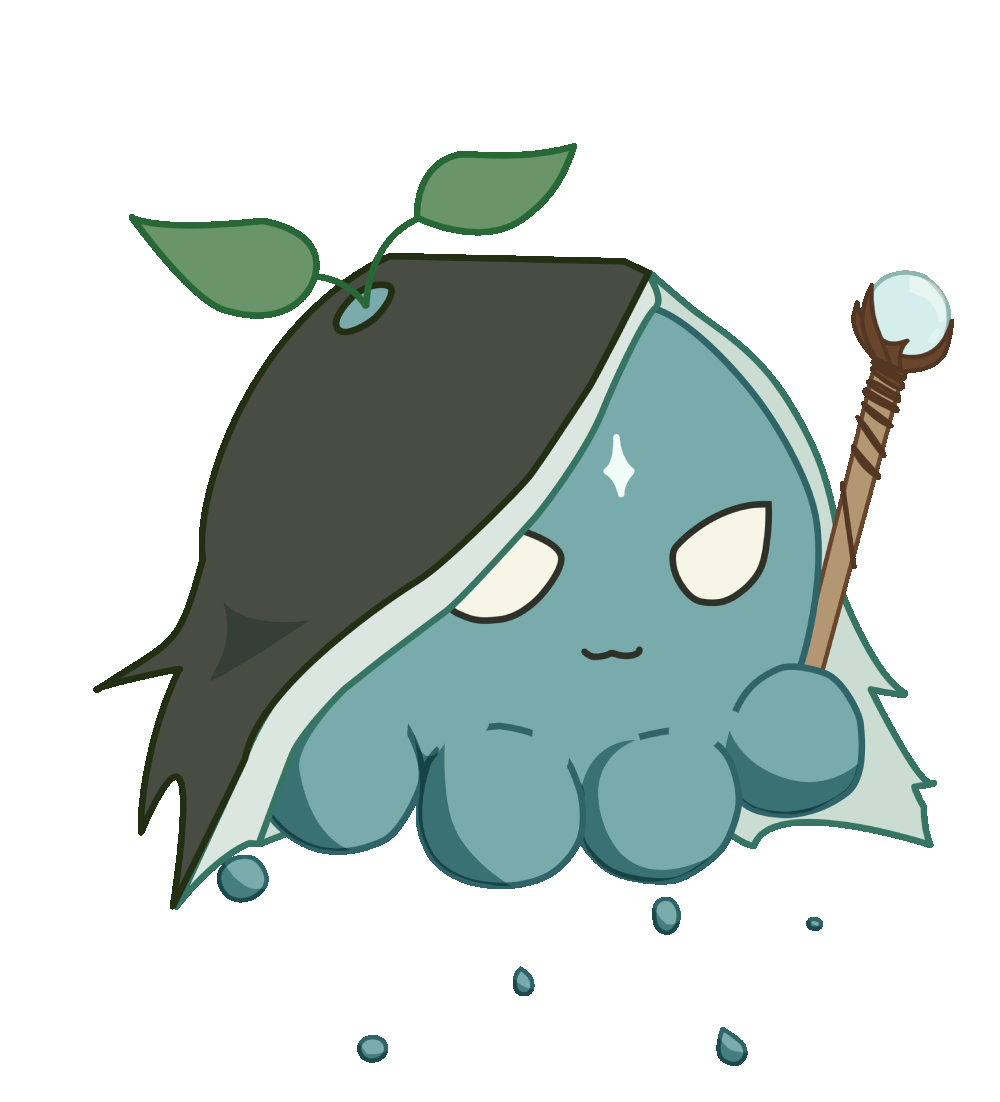 Talking animation of the reversible octopus toy in a cloak with a magical staff